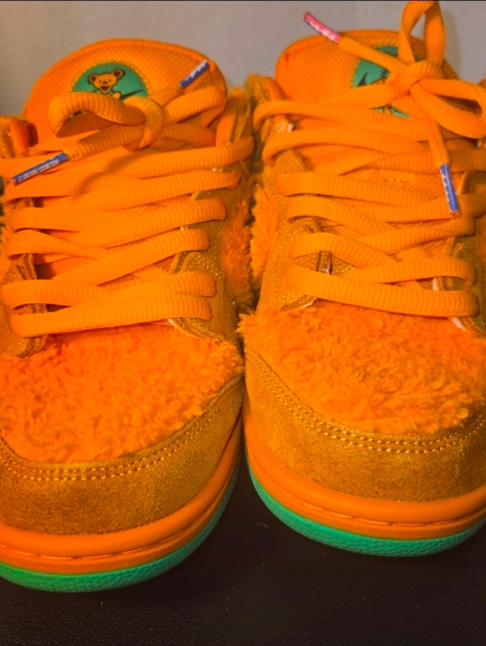 Nike Greatfull Dead Bright Orange Fuzzy Low-Top Sneakers Size 9.5.